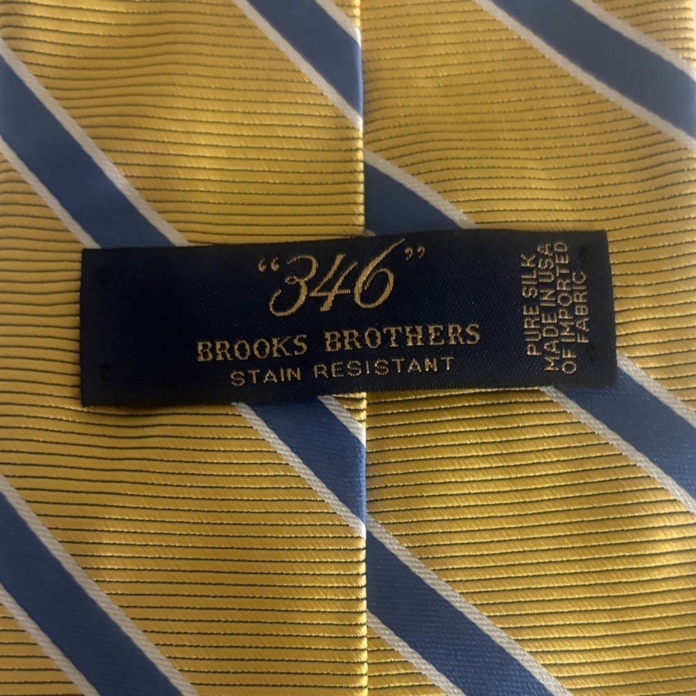 Brooks Brothers Yellow and Blue Striped Tie - Picture 2 of 2